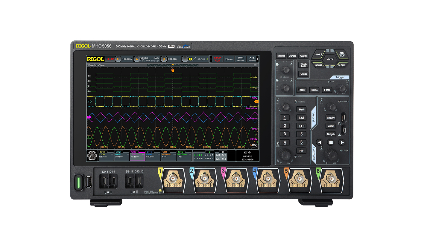 Rigol DHO/MHO5000 Series, 12-Bit, 500MHz-1GHz, 4GSa/s, 4-8Ch